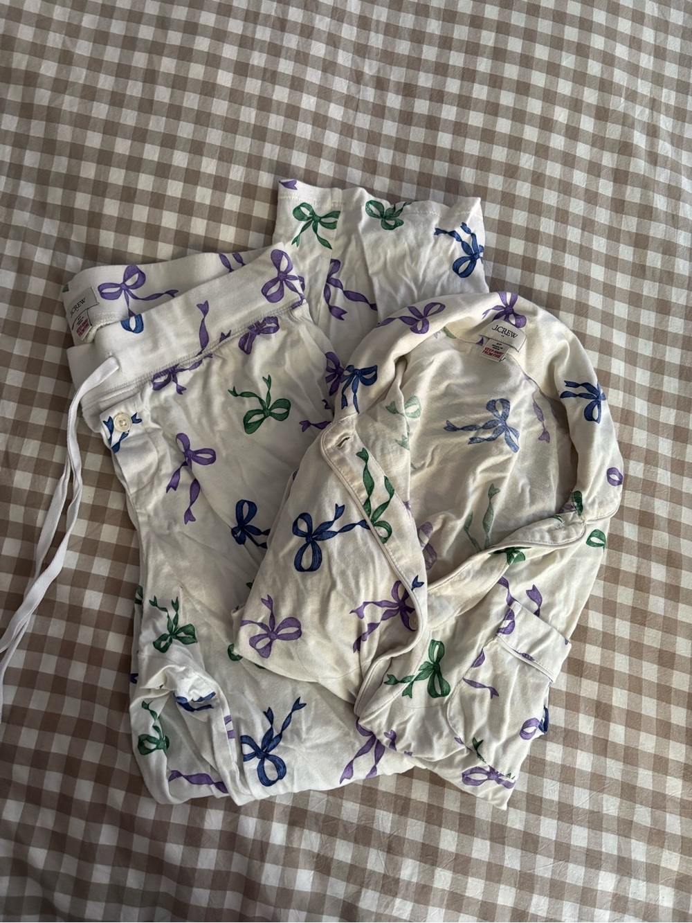 Jcrew | bow print pajama set (small petite!)